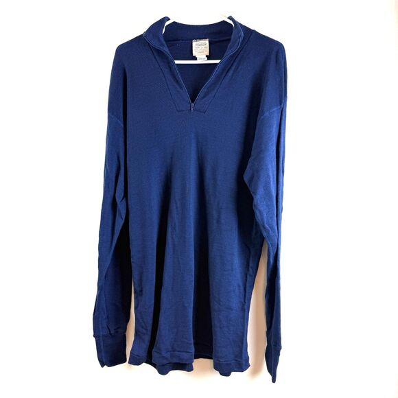 Vintage Filson 100% Wool 1/4 Zip Base Layer Pullover Sweater Blue Mens Sz XXL - Picture 1 of 10